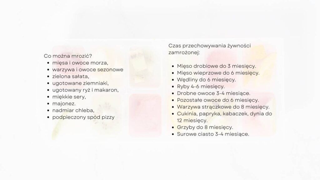 mrożenie, oszczędzanie, jedzenie