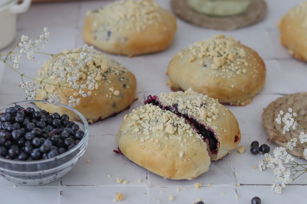 Jagodzianki, jagody, drożdżówki, przepisy